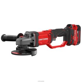 CRAFTSMAN Bezprzewodowa szlifierka kątowa 4,5 cala, 20 V, z wyłącznikiem maks. (w zestawie ładowarka i 1 akumulator) elektronarzędzia 6XLTVN44 Craftsman Narzędzia