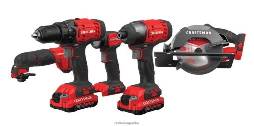 CRAFTSMAN Zestaw elektronarzędzi v20 z 5 narzędziami i miękkim etui (w zestawie 2 akumulatory i ładowarka) elektronarzędzia 6XLTVN43 Craftsman Polska