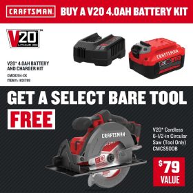 CRAFTSMAN v20 20 V, maks. 6-1/2 cala, akumulatorowa, kompaktowa piła tarczowa (samodzielne narzędzie) elektronarzędzia 6XLTVN28 Craftsman Polska