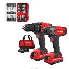 CRAFTSMAN v20* Zestaw 2 elektronarzędzi z miękkim futerałem i zestawem stalowych końcówek wkrętakowych z chwytem sześciokątnym (47 szt.) elektronarzędzia 6XLTVN64 Craftsman Polska