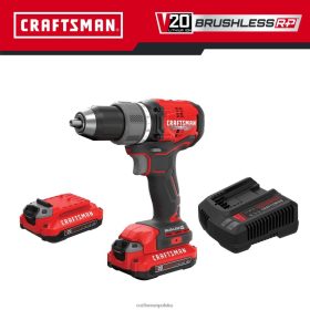 CRAFTSMAN v20 rp 20 V, maks. 1/2 cala, bezszczotkowa wiertarka akumulatorowa (w zestawie 2 akumulatory, w zestawie ładowarka i miękka torba w zestawie) elektronarzędzia 6XLTVN13 Craftsman Polska